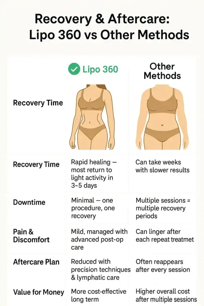 Recovery and Aftercare for Fat-Dissolving Surgery 2 Table to show fat dissolving injection aftercare Cumbernauld