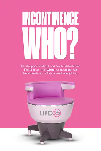 LIPO360 EMS Chair Can Help with Urinary Incontinence 2 Image of a urinary incontinence treatment seat Cumbernauld